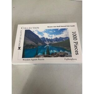 PigBangbang 1000 Piece Wooden Jigsaw Puzzle Moraine Lake‎ National Park NEW